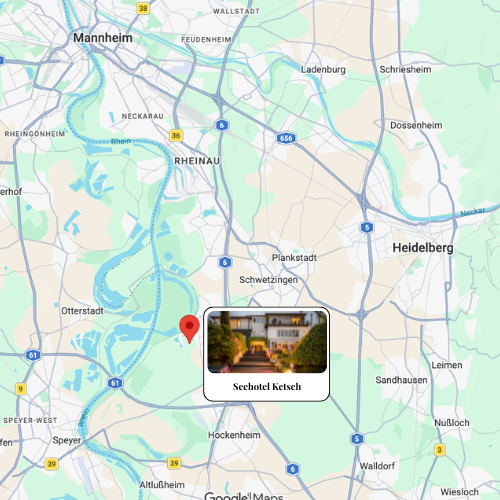 Zentrale Lage des Tagungshotels bei Mannheim, Heidelberg und Speyer im Rhein-Neckar-Raum